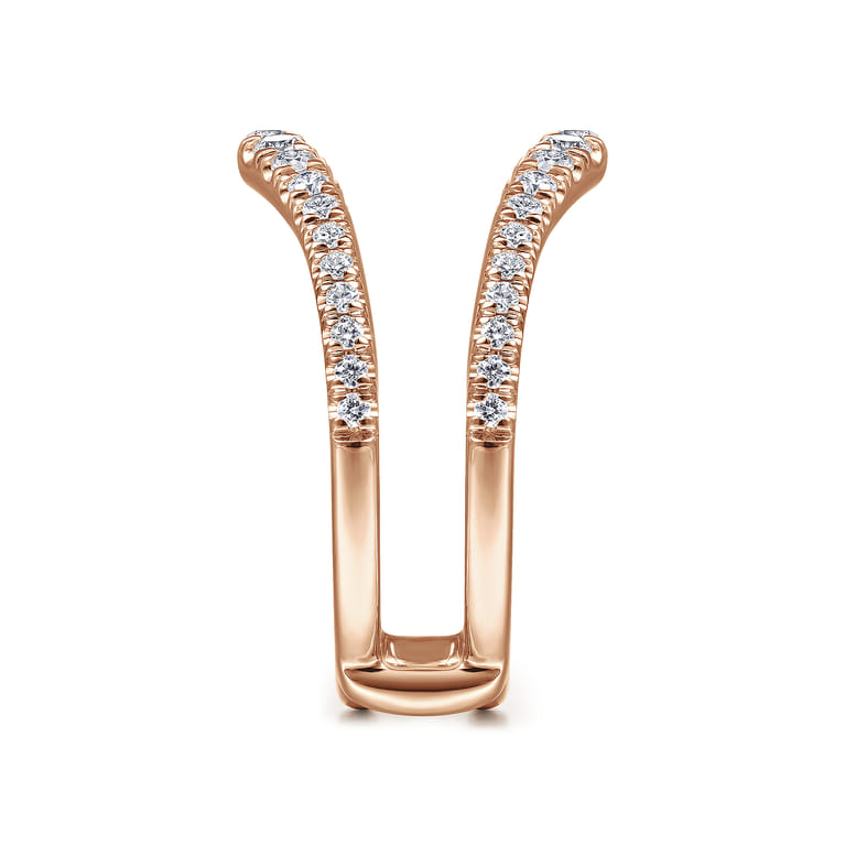 Enhancer Wedding Ring in 14k Rose Gold with Round Natural Diamond at Gabriel & Co. - Shot 4