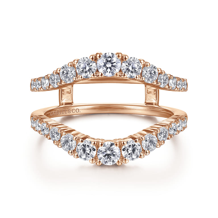 Enhancer Wedding Ring in 14k Rose Gold with Round Natural Diamond at Gabriel & Co. - Shot 1
