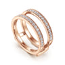Enhancer Wedding Ring in 14k Rose Gold with Round Natural Diamond at Gabriel & Co.