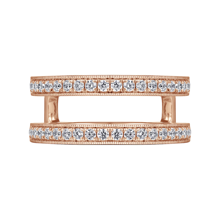 Enhancer Wedding Ring in 14k Rose Gold with Round Natural Diamond at Gabriel & Co. - Shot 6