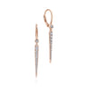 14K Rose Gold Diamond Spike Drop Earrings - 0.3 ct
