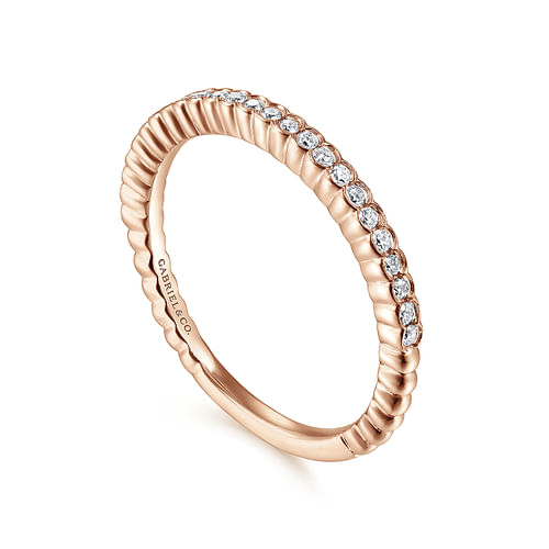 14K Rose Gold Diamond Stackable Ring - 0.15 ct - Shot 3