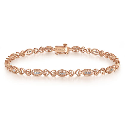 14K Rose Gold Diamond Tennis Bracelet
