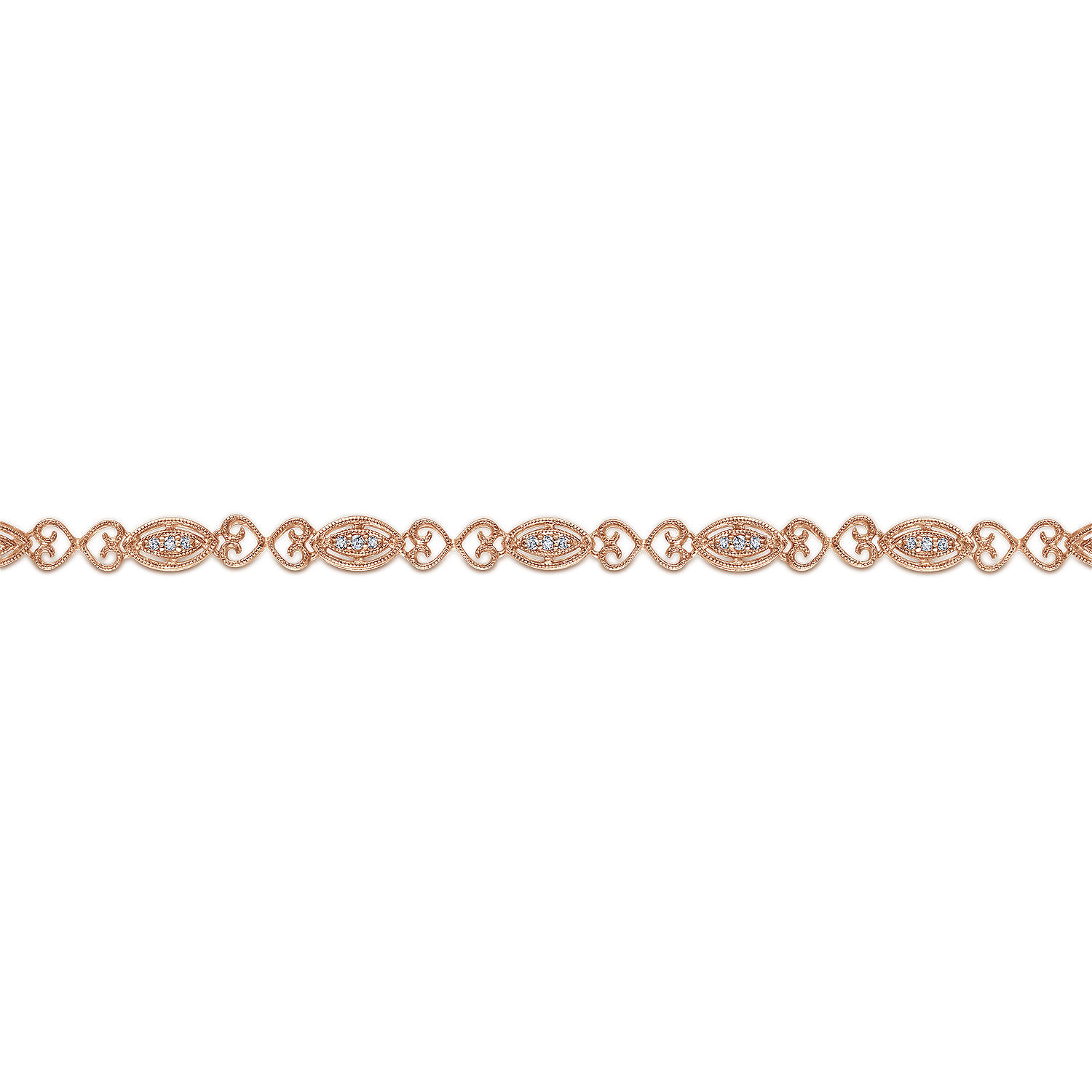 14K Rose Gold Diamond Tennis Bracelet