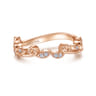 14K Rose Gold Diamond Wedding Band - 0.08 ct