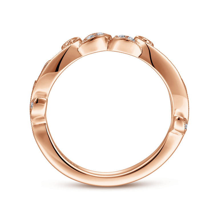 14K Rose Gold Diamond Wedding Band - 0.08 ct - Shot 2