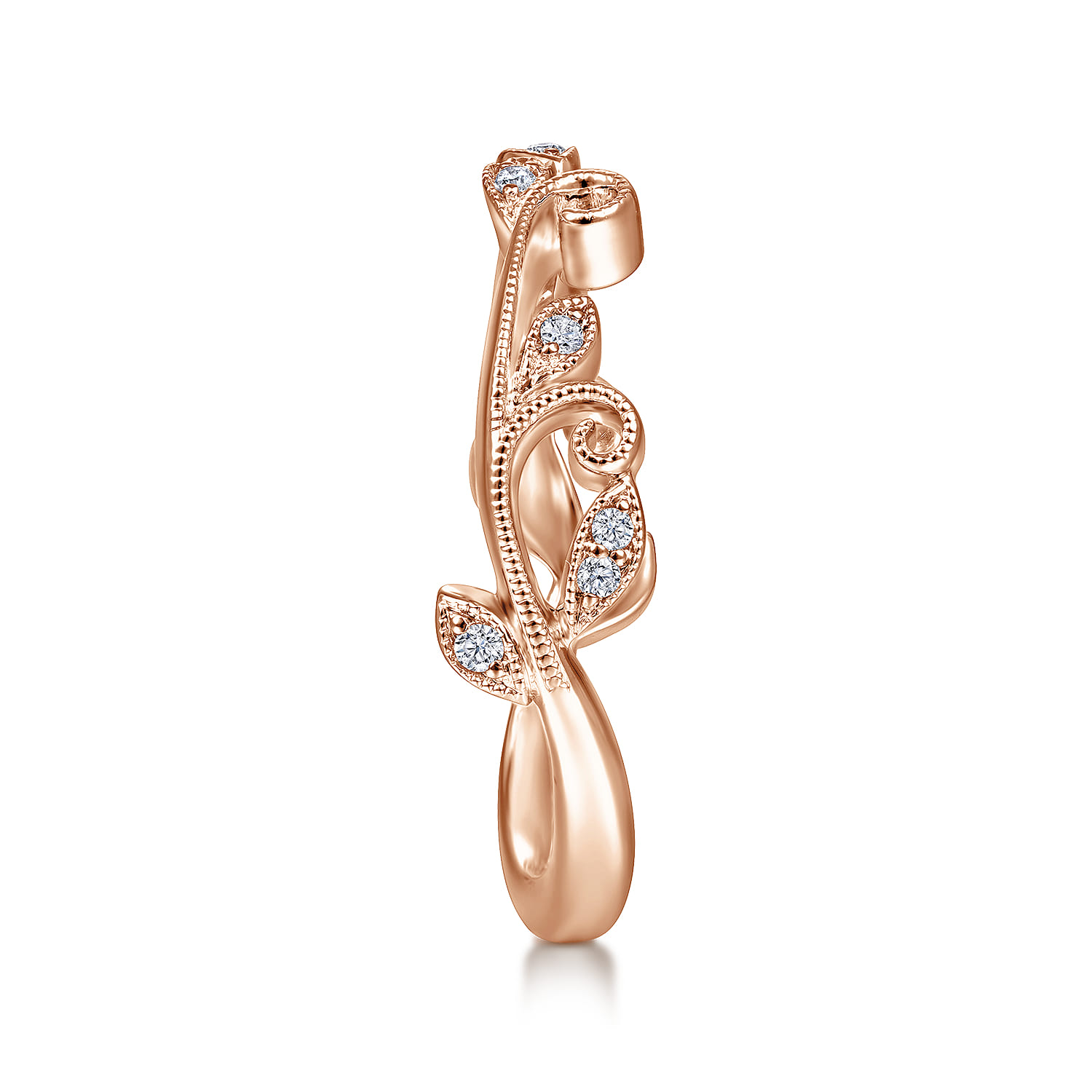 14K Rose Gold Diamond Wedding Band - 0.08 ct - Shot 5