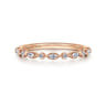14K Rose Gold Diamond Wedding Band - 0.24 ct