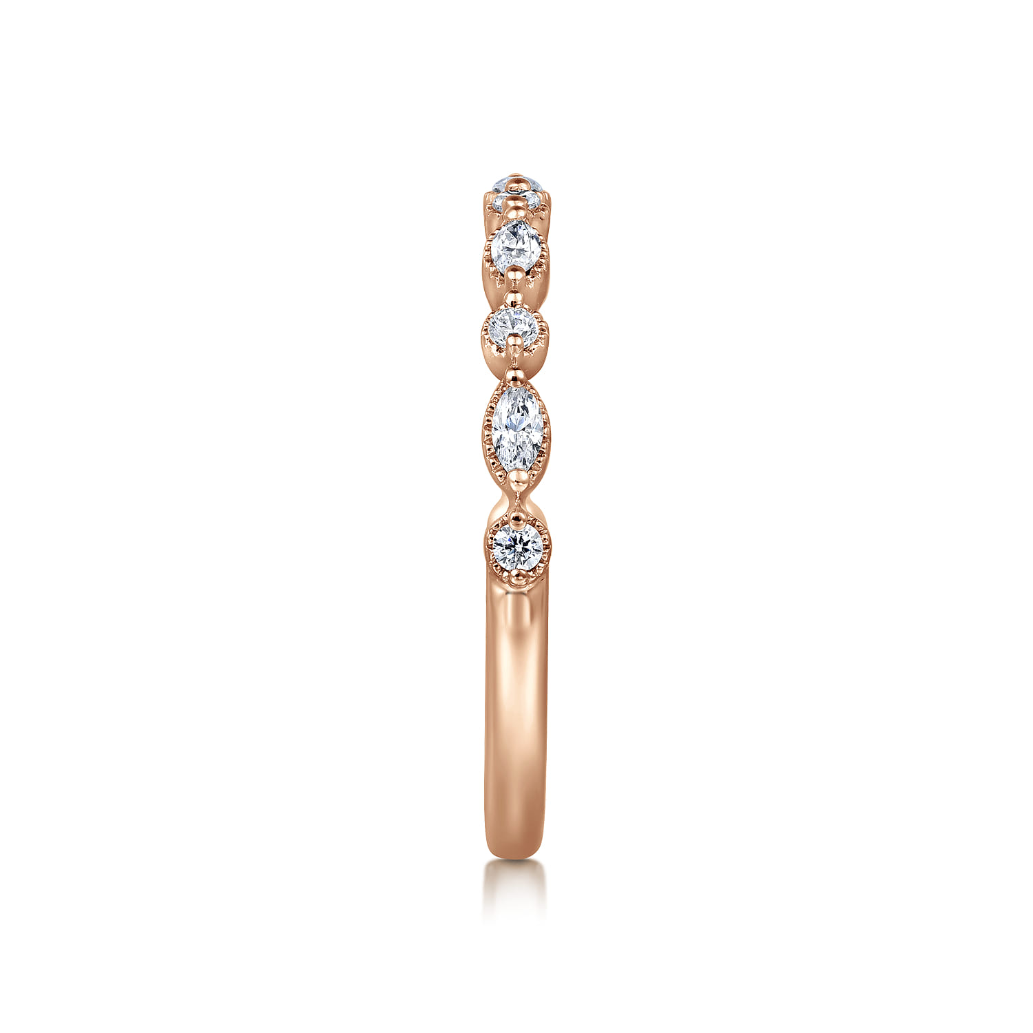 14K Rose Gold Diamond Wedding Band - 0.24 ct - Shot 4
