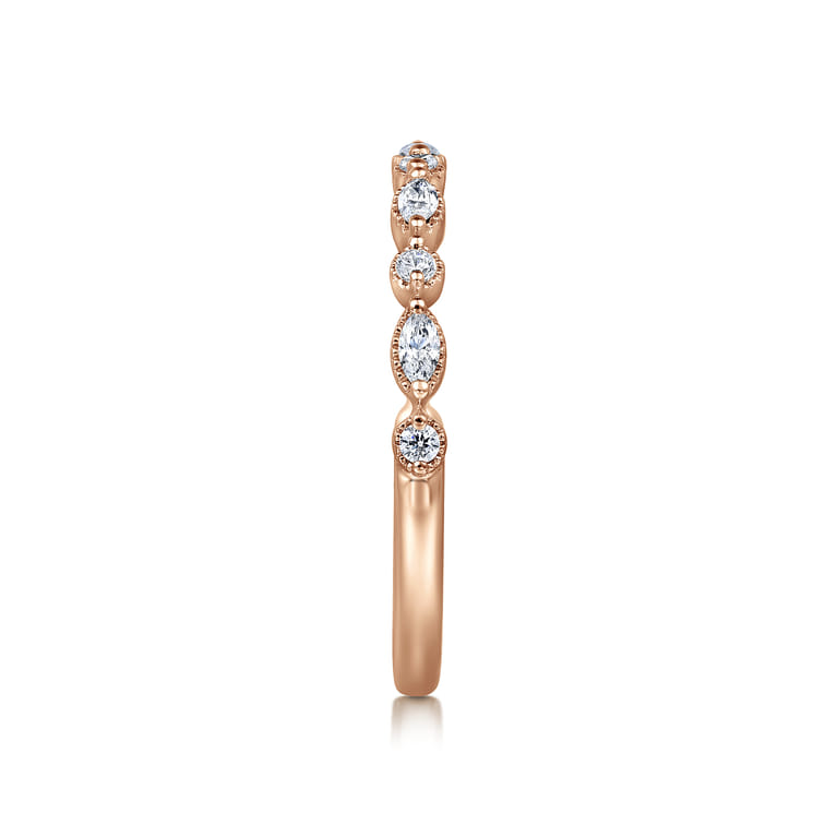 14K Rose Gold Diamond Wedding Band - 0.24 ct - Shot 4