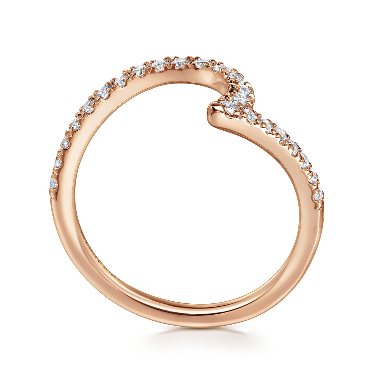 14K Rose Gold Diamond Wedding Band - 0.3 ct - Shot 2