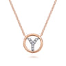 14K Rose Gold Diamond Y Initial Pendant Necklace - 0.04 ct