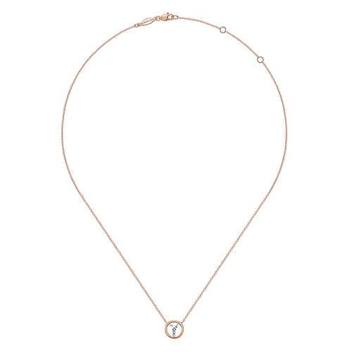 14K Rose Gold Diamond Y Initial Pendant Necklace - 0.04 ct - Shot 2