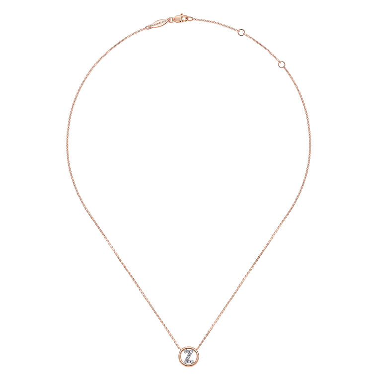14K Rose Gold Diamond Z Initial Pendant Necklace - 0.06 ct - Shot 2