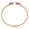 14K Rose Gold Diamond and Pear Shape Amethyst Bujukan Bangle - 0.07 ct