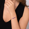 14K Rose Gold Diamond and Pear Shape Amethyst Bujukan Bangle - 0.07 ct