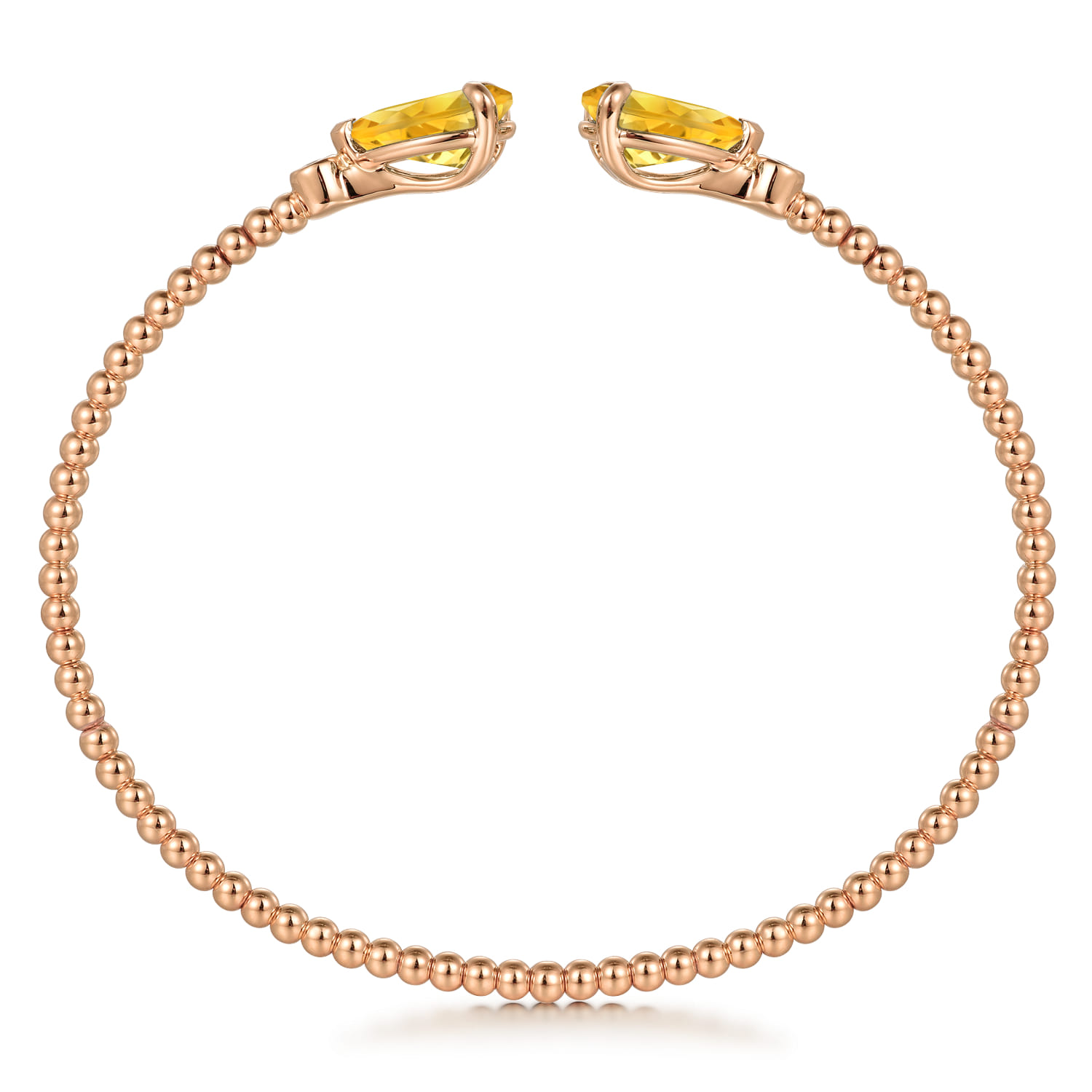 14K Rose Gold Diamond and Pear Shape Citrine Bujukan Bangle - 0.07 ct - Shot 3