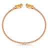 14K Rose Gold Diamond and Pear Shape Citrine Bujukan Bangle - 0.07 ct