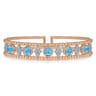 14K Rose Gold Diamond with Blue Topz Bangle