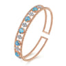 14K Rose Gold Diamond with Blue Topz Bangle