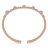 14K Rose Gold Diamond with Blue Topz Bangle