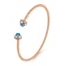 14K Rose Gold Diamond with Blue Topz Bangle