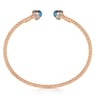 14K Rose Gold Diamond with Blue Topz Bangle