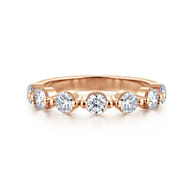 14K Rose Gold Double Prong Diamond Anniversary Band