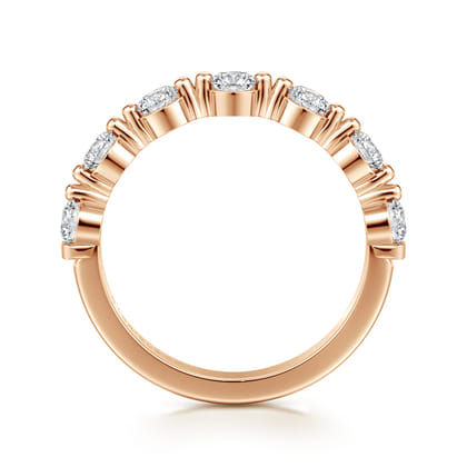 14K Rose Gold Double Prong Diamond Anniversary Band