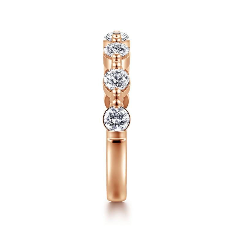 Straight Wedding Ring in 14k Rose Gold with Round Natural Diamond at Gabriel & Co. - Shot 4