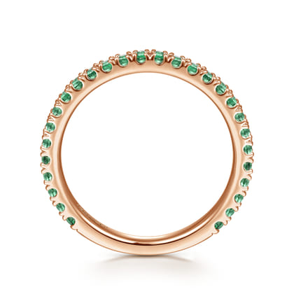 14K Rose Gold Emerald Stackable Ring