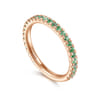 14K Rose Gold Emerald Stackable Ring
