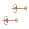 14K Rose Gold Floral Round Diamond Stud Earrings - 0.11 ct
