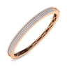 14K Rose Gold Four Row Diamond Bangle - 1.83 ct