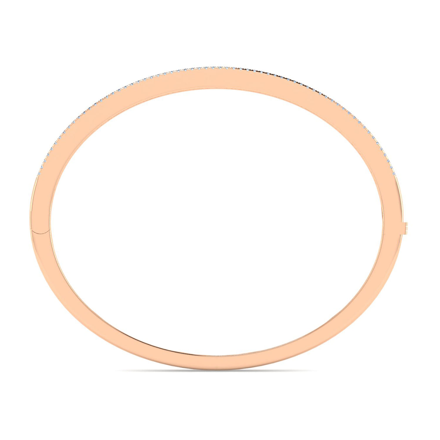 14K Rose Gold Four Row Diamond Bangle - 1.83 ct - Shot 3