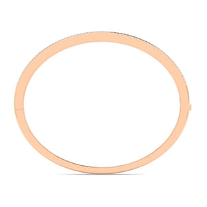 14K Rose Gold Four Row Diamond Bangle