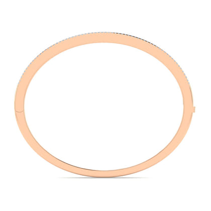 14K Rose Gold Four Row Diamond Bangle