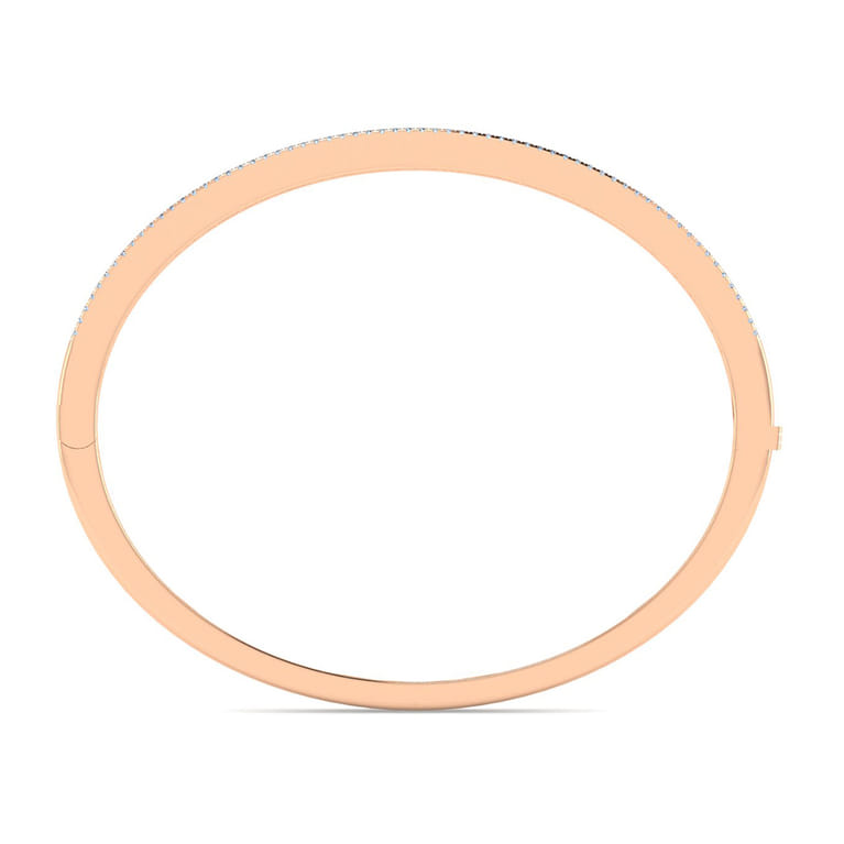 14K Rose Gold Four Row Diamond Bangle - 1.83 ct - Shot 3