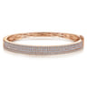 14K Rose Gold Four Row Diamond Bangle - 2 ct