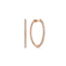 14K Rose Gold French Pave 20mm Round Inside Out Diamond Hoop Earrings - 0.5 ct