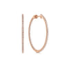 14K Rose Gold French Pave 30mm Round Inside Out Diamond Hoop Earrings - 0.75 ct