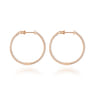 14K Rose Gold French Pave 30mm Round Inside Out Diamond Hoop Earrings - 1 ct