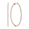 14K Rose Gold French Pave 50mm Round Inside Out Diamond Classic Hoop Earrings - 1.3 ct