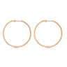 14K Rose Gold French Pave 50mm Round Inside Out Diamond Classic Hoop Earrings - 1.3 ct