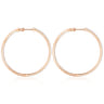 14K Rose Gold French Pave 50mm Round Inside Out Diamond Hoop Earrings - 1.9 ct