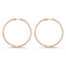 14K Rose Gold French Pave 50mm Round Inside Out Diamond Hoop Earrings - 2.4 ct