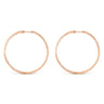 14K Rose Gold French Pave 60mm Round Inside Out Diamond Classic Hoop Earrings - 1.5 ct