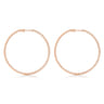 14K Rose Gold French Pave 60mm Round Inside Out Diamond Classic Hoop Earrings - 2.2 ct