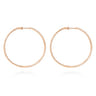 14K Rose Gold French Pave 60mm Round Inside Out Diamond Classic Hoop Earrings - 2.9 ct