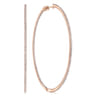14K Rose Gold French Pave 70mm Round Inside Out Diamond Classic Hoop Earrings - 1.8 ct